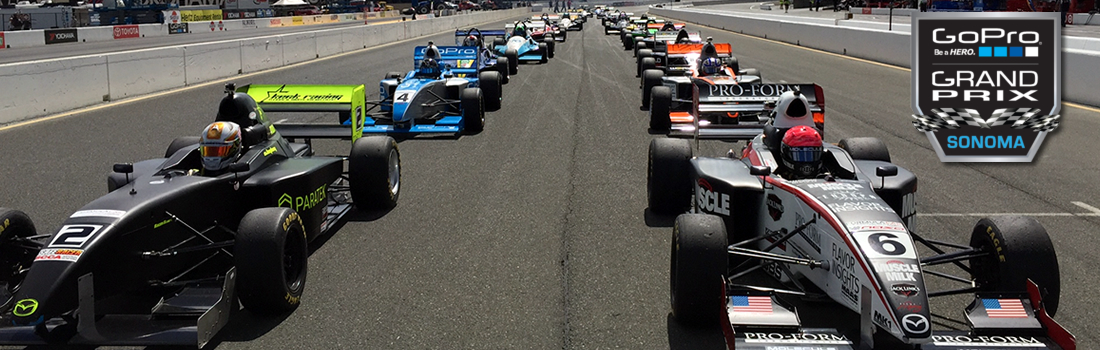 Formula Car Challenge combined podium June 2015 at Mazda Raceway Laguna Seca
